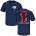 Ole Miss Football Fans. Colonel Reb Navy T Shirt (Sm-5X)