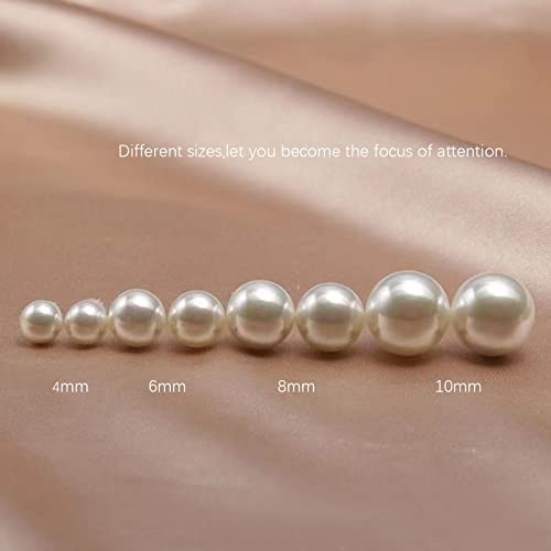 BOZONY White Pearl Stud Earrings Set, Hypoallergenic 925 Sterling Silver Earrings Studs for Women Girl