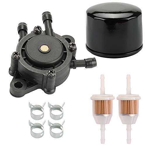Buckbock 24 393 16-S Fuel Pump for Kohler CH18-CH25 CV17-CV25 CV620-CV1000 ECV650-ECV980 SV710-SV840 17HP-25HP Engine Lawn Mower with 12 050 01-S Oil Filter