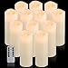 Comenzar Flameless Candles, Battery Candles Battery Operated Candles Real Wax Pillar Candles Set of 12（D2.1 x H6） led Candles with Remote Timer