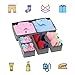 Onlyeasy Foldable Cloth Storage Box Closet Dresser Drawer Organizer Cube Basket Bins Containers Divider with Drawers for Scarves, Underwear, Bras, Socks, Ties, 6 Pack, Linen-like Grey, MXDCB6P