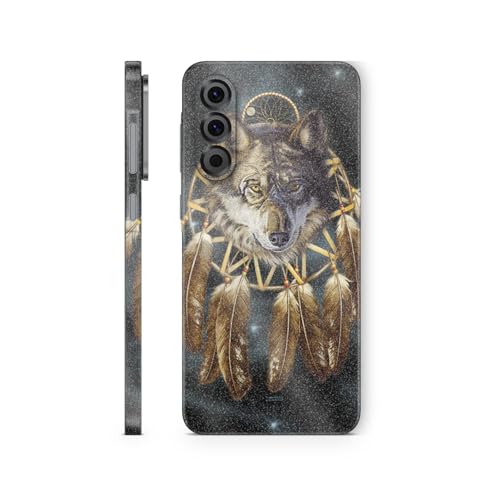 Glossy Glitter Phone Skin Compatible with Samsung Galaxy A56 5G - Wolf Dreams -…