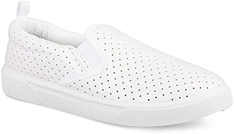 [SBK410-WHT-Y3] Chillipop Slip-On Sneakers for Girls, Boys &amp; Toddlers, Perforated Design, White