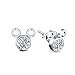 925 Silver Plated Necklace Pendant Mickey Key Round Stud Earring Crystal Jewelry Sets for Women Teen Girls Gift
