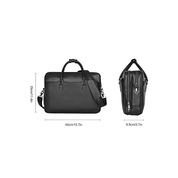 Leathario Mens Leather Briefcase Crossbody Bag Leather Computer Bag