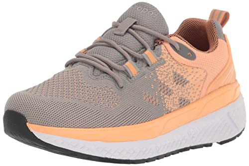 Propét Women’s Ultra Sneakers, Grey/Peach, 10 X-Wide US