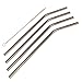 Nicely Neat Stainless Steel Drinking Straws with Cleaning Brush, Set of 4, 8.5 Inches, Bent Shape