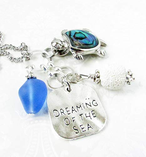 Rear View Mirror Charm Car Accessories Rearview Car Charm, Turtle Car Charm, Sea Glass Car Charm Essential Oil Diffuser - Thumbnail 5