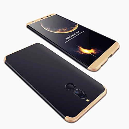 Huawei Mate 10 Lite Case Fanxwu 360 Degree Protection 3 in 1 Combination Ultra Slim Cover Anti-scratch Protective Rubber Hard Case - Gold+Black