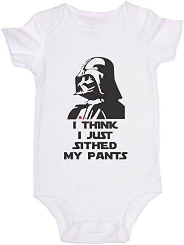 "I Think I Just Sithed My Pants" / Star Wars / JoviGear / Cute Baby Darth Vader Onesie (6m, White)