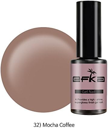 Color Gel by EFKA | UV LED Soak off Polish for Nail and Pedicure 50 Color 0.17oz/5ml (032 Mocha Coffee)
