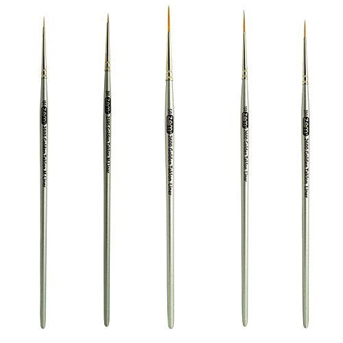 Golden Taklon Mini Detail Brush Set Liner 20/0, Mini Liners 20/0, 10/0, Details 10/0, 5/0