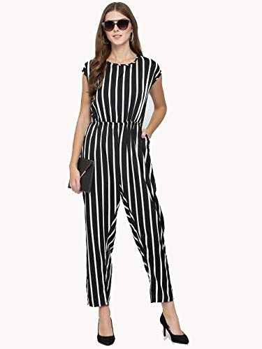 striped black jumpsuit