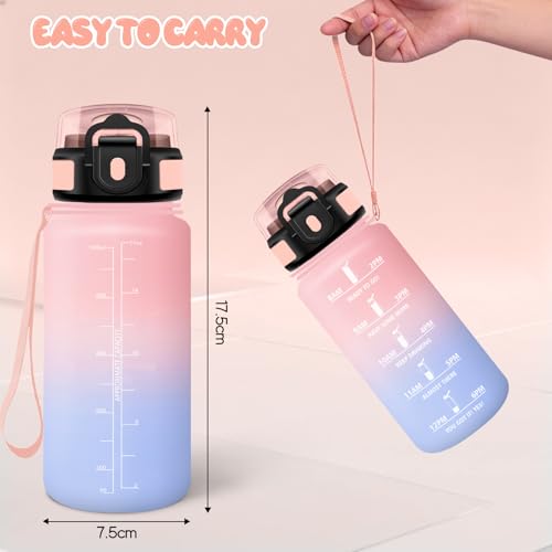 Motswedi BPA Free 500/1000ml Water Bottle with Straw, Reusable, Leakproof, Canteen for Gym, School, Yoga, Camping