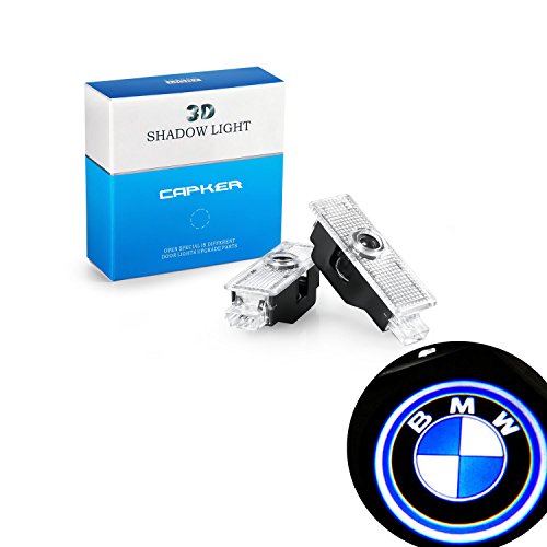 Car Door LED Light BMW Logo Projector by Capker, Bright Illumination, Low Consumption, HD Projection, 2 Pcs Set, Easy and Fast Installation, Useful and Deluxe Accessory, Perfect for your BMW