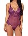 Aranmei Sexy Teddy Lingerie for Women One Piece Lace Bodysuit Underwear Medium Purple
