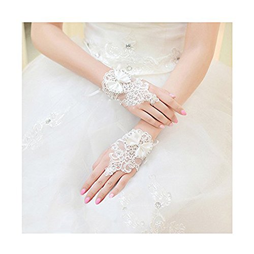 VITORIA'S GIFT The Bride Marriage Dress Wedding Sequin Lace Gloves Wedding Gloves