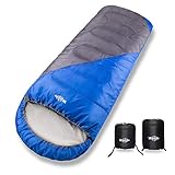 Wantdo Sleeping Bag with Hood for Cold Weather 30 Fahrenheit Indoor Outdoor Use Waterproof, Portable Lightweight Great for Camping Backpacking Hiking