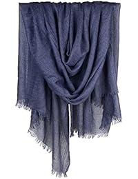 Iristide Womens Long Scarf in Solid Color, Light Weight Large Shawls Wrap for Beach Outdoor Camping Traveling Sunscreen Neckwear 75Ã—43 inch (Denim Blue)
