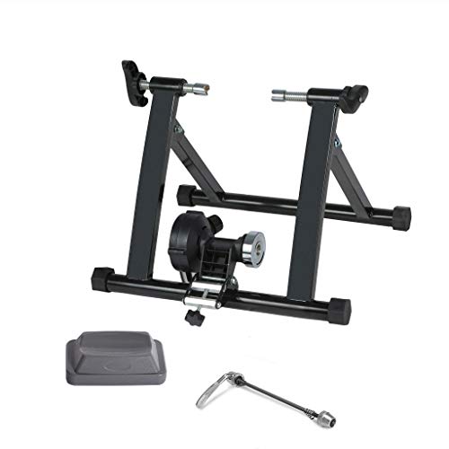 Dacawin Bike Trainer Stand - Magnetic Bicycle Training Parking Rack Stationary Steel Stand with Magnetic Resistance Wheel Suitable for Bicycles with Wheel Diameter 24-28" (Wireless, Black)