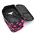 BONAMART Small Cosmetic Makeup Organizer Bag, Double Layer Black Pink Dot Travel Toiletry Bag With Mirror (7.87 x 4.72 x 5.51 inches) - SALE