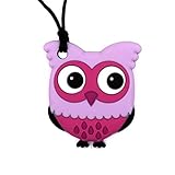 KongNai Sensory Chew Necklace for Boys and Girls, Silicone Teething Necklace for Baby, ADHD, SPD or Special Needs, Chewy Jewelry Calms Kids and Reduces Biting/Chewing - Owl