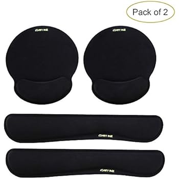 Comfy Mee Premium Memory Foam Keyboard and Mouse Wrist Rest Pads Set- for Comfortable Typing &Wrist Pain Relief (Pack of 2)