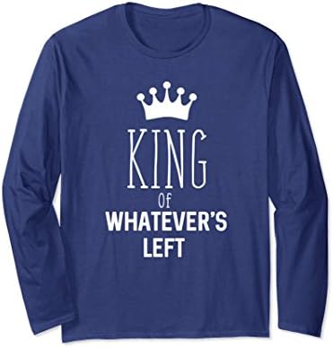 Unisex Couples Matching Long T Shirt His Her King Of Whatever Left XL: Navy