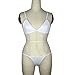 Canserin Women Push-Up Bikini Set, Bandeau Padded Swimsuit (M, White)