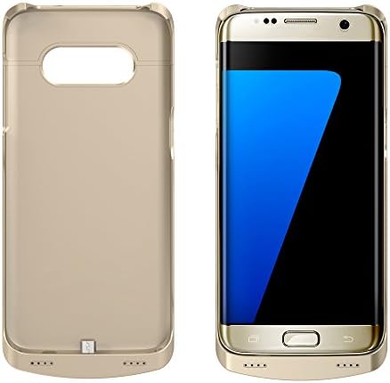 Battery case for Samsung Galaxy S7 Edge Rechargeable External Battery Case,5200 mAh Slim Protective Portable Charging Case, Power Bank Charger Case with Kickstand for S7 Edge(gold)