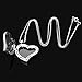 RUBYCA Living Memory Floating Charm Heart Glass Locket Pendant Necklace 20 Inches 5pcs Silver Color