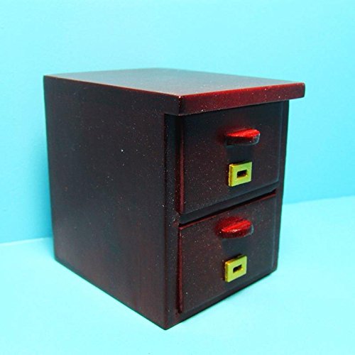 Amazon Com Dollhouse Miniature Mahogany Wood Two Drawer File