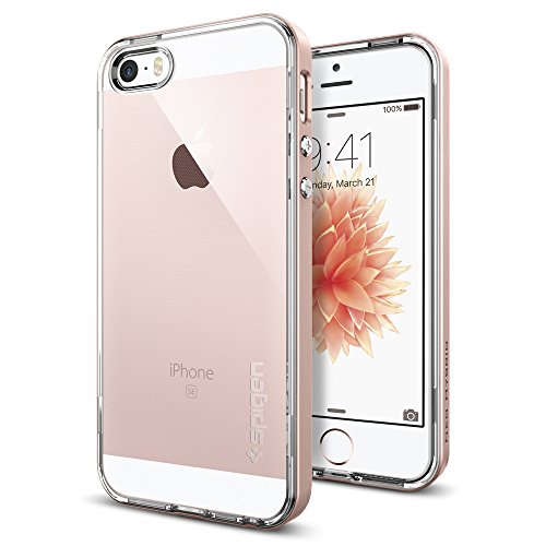 Spigen Funda Neo Hybrid Crystal Compatible con iPhone SE (2016)/5S/5 - Oro Rosa
