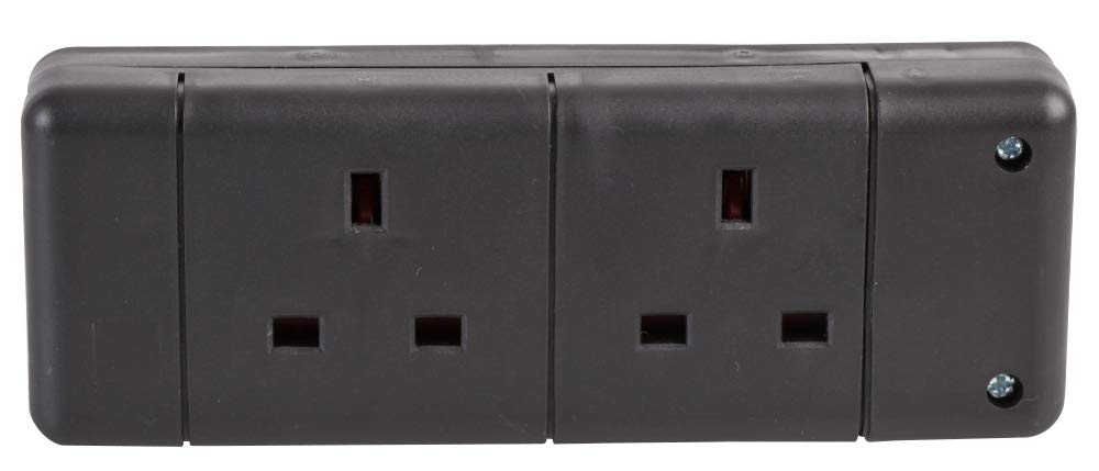 PRO ELEC PELB1728 2 Gang Extension Socket, Black