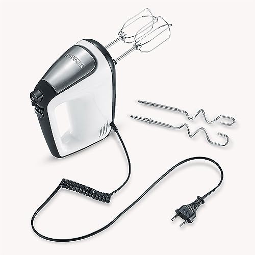 Misturador com cabo espiral, 400 W, 5 velocidades, função Turbo, preto e branco HM 3830