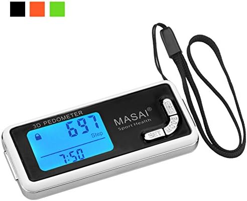 Pedometer for Walking-3D Trisport Walking Pedometer-Portable Step Counter for Walking-Non-Bluetooth Pedometers with Lanyard-7 Days Memory for Distance/Calorie Counter with Water-Resistant/Backlight-BK