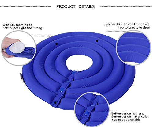 Soft Pet Recovery Collar,Anti Bite Waterproof Cone Collar for Dogs and Cats (L, Blue)