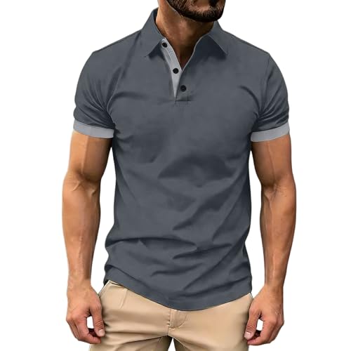 Mens Polo Shirts Casual Classic Short Sleeve Golf Shirts Lightweight Color Block Button Down Shirts Tennis Tops at Amazon