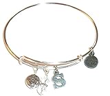Initial Expandable Wire Bangle Bracelet, in the Popular Style (S)