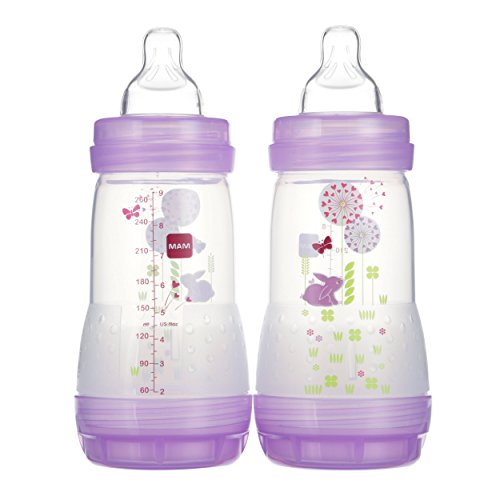 MAM Anti-Colic Bottle, Girl,  9 Ounces,  2-Count