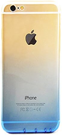 Dfifan iphone 6 Covers [Gradient Color Changing] Shell [Slim Fit] Dust Resistant Flexible Transparent [Clear Soft TPU] Apple Iphone 6s Case(4.7 blue)
