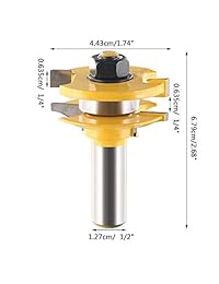 BUYGOO Juego de 3 piezas de 1 2" vástago de barra y baldosas cuchilla de Ogee cortador de panel elevado para armario de boca