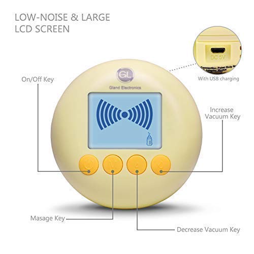 Gland USA - P25 Premier Double Electric Breast Pump. CE and FDA Approved Breastfeeding Breast Pump Dual of Germany PPSU Ultra-Quiet Powerful 9 Levels Massage Suction. HD LCD Display. - Thumbnail 4