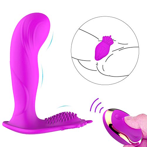 Crown Wearable Vibrator Remote Control G Spot Vibrator with Clitoral Stimulator,Treediride Butterfly Vibrator Rechargeable Vibrating Masturbation Dildo Massager Female Sex Toy for Flirting (Purple)