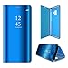 Anyos Galaxy S9 Case, Clear View Standing Mirror Flip PC Cover for Samsung Galaxy S9 (Sky Blue)
