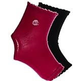 Challenge Toeless Open Heel Grippers Yoga Socks - 2 pack (Black/Pink, Size 6-12)