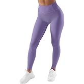 SUUKSESS Women No Front Seam Buttery Soft Leggings Ruched High Waist Yoga Pants