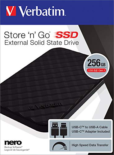 Verbatim-Store-n-Go-Portable-SSD-External-Solid-State-Drive-with-256-GB-and-USB-32-Gen-1-USB-C-Port-Black