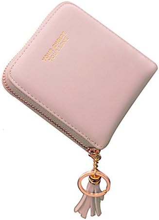 Amarte RFID Blocking Leather Wallet Bifold Zipper Cards Holder Purse for Women with Tassel (Purple)