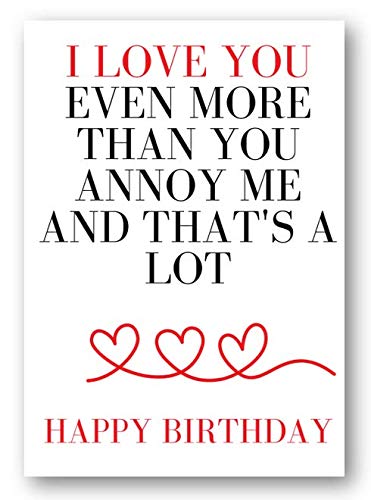 Second Ave Funny I Love You More Than You Annoy Me Birthday Card For Him/Her